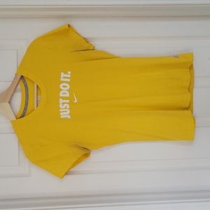 Yellow Nike Dri-Fit Cotton Tee Size Small